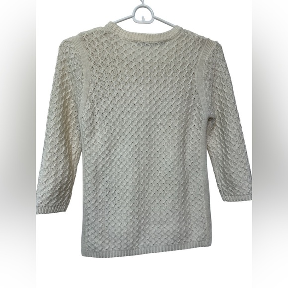 Zara Cream Cable Knit 3/4 Sleeve Sweater NWOT - Picture 2 of 6